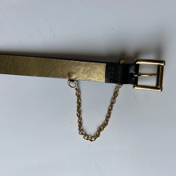 DKNY Ladies Black/Gold Belt - Picture 2 of 5
